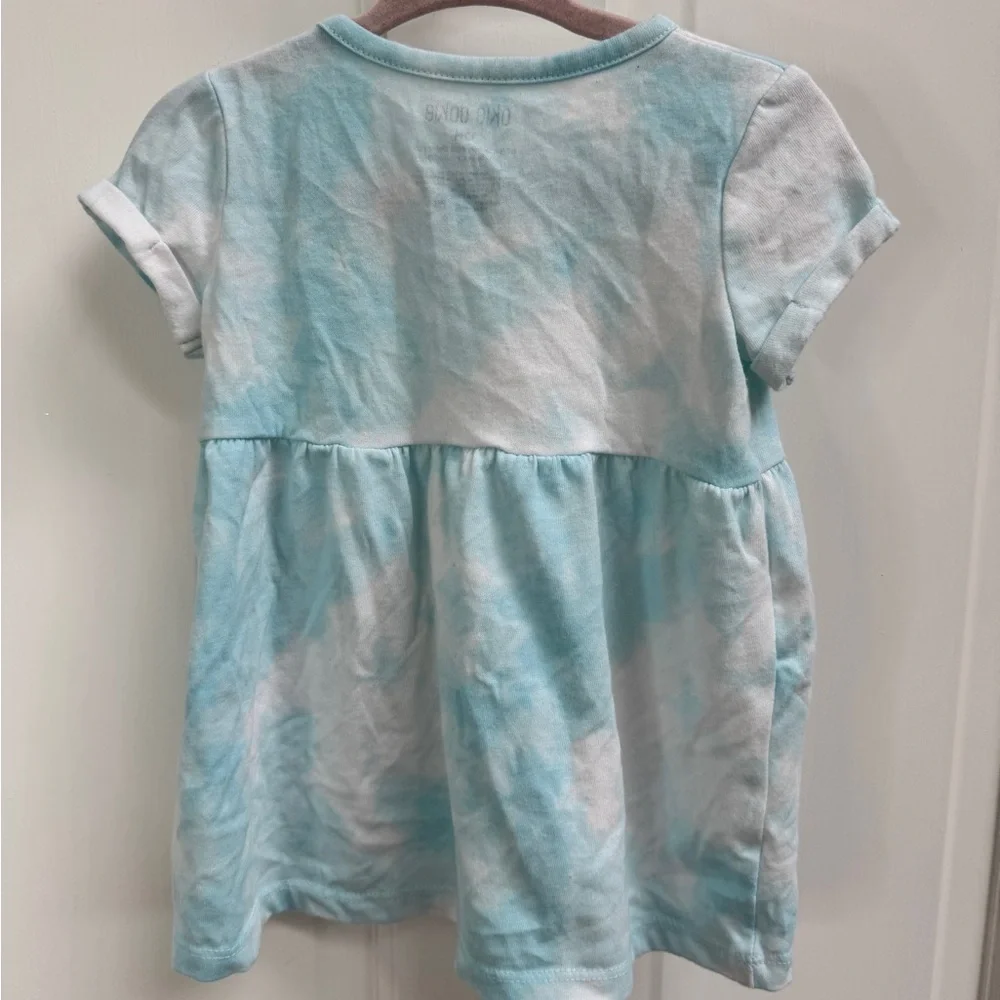 NWOT Okie Dokie 12M Girls Blue & White Short Sleeve Dress